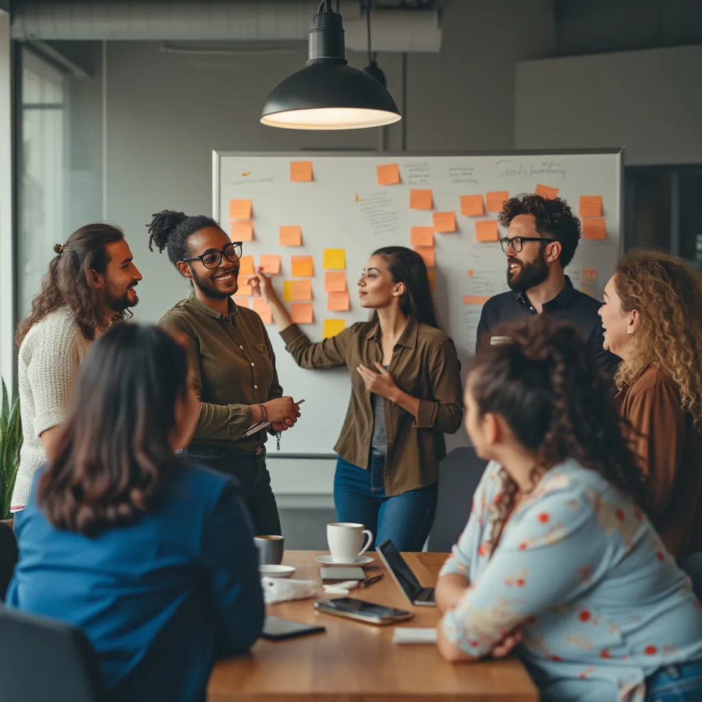 Equipo de ConsultoresPro en una sesión de brainstorming colaborativa
